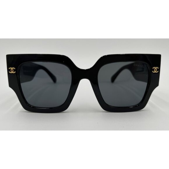 NWT-Chanel Square Sunglasses - Black - Picture 3 of 12